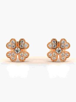 Valanova - Sterling Silver Plated with Rose Gold and Certified Lab Grown Diamond 0.30 Cts Earrings