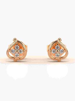 Valanova - Sterling Silver Plated with Rose Gold and Certified Lab Grown Diamond 0.10 Cts Earrings