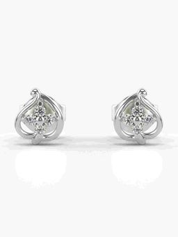 Valanova - Sterling Silver Plated with White Gold and Certified Lab Grown Diamond 0.10 Cts Earrings