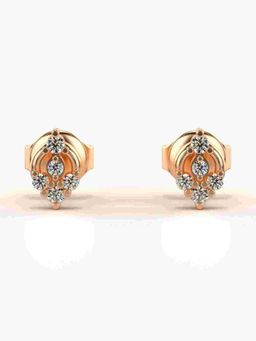 Valanova - Sterling Silver Plated with Rose Gold and Certified Lab Grown Diamond 0.12 Cts Earrings