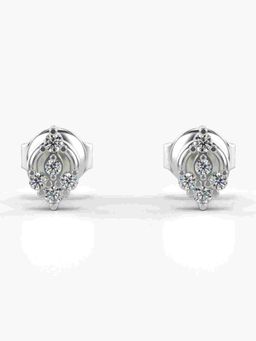 Valanova - Sterling Silver Plated with White Gold and Certified Lab Grown Diamond 0.12 Cts Earrings