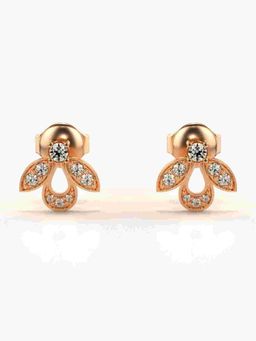 Valanova - Sterling Silver Plated with Rose Gold and Certified Lab Grown Diamond 0.20 Cts Earrings