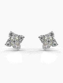 Valanova - Sterling Silver Plated with White Gold and Certified Lab Grown Diamond 0.43 Cts Earrings
