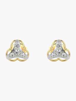 Valanova - Sterling Silver Plated with Yellow Gold and Certified Lab Grown Diamond 0.19 Cts Earrings