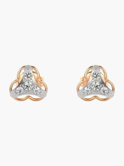 Valanova - Sterling Silver Plated with Rose Gold and Certified Lab Grown Diamond 0.19 Cts Earrings