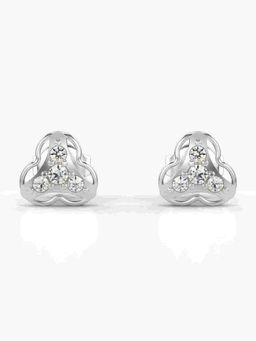 Valanova - Sterling Silver Plated with White Gold and Certified Lab Grown Diamond 0.19 Cts Earrings
