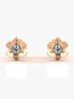 Valanova - Sterling Silver Plated with Rose Gold and Certified Lab Grown Diamond 0.14 Cts Earrings