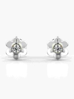 Valanova - Sterling Silver Plated with White Gold and Certified Lab Grown Diamond 0.14 Cts Earrings