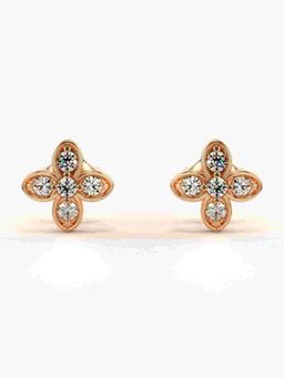 Valanova - Sterling Silver Plated with Rose Gold and Certified Lab Grown Diamond 0.36 Cts Earrings