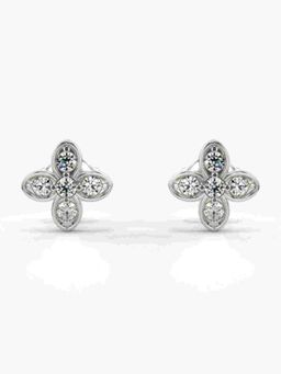 Valanova - Sterling Silver Plated with White Gold and Certified Lab Grown Diamond 0.36 Cts Earrings