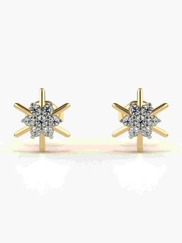 Valanova - Sterling Silver Plated with Yellow Gold and Certified Lab Grown Diamond 0.21 Cts Earrings