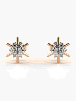 Valanova - Sterling Silver Plated with Rose Gold and Certified Lab Grown Diamond 0.21 Cts Earrings