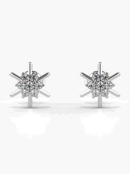 Valanova - Sterling Silver Plated with White Gold and Certified Lab Grown Diamond 0.21 Cts Earrings
