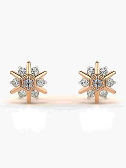 Valanova - Sterling Silver Plated with Rose Gold and Certified Lab Grown Diamond 0.27 Cts Earrings