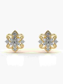 Valanova - Sterling Silver Plated with Yellow Gold and Certified Lab Grown Diamond 0.32 Cts Earrings