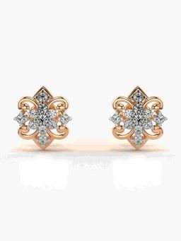 Valanova - Sterling Silver Plated with Rose Gold and Certified Lab Grown Diamond 0.32 Cts Earrings
