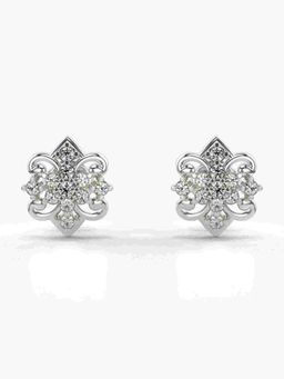 Valanova - Sterling Silver Plated with White Gold and Certified Lab Grown Diamond 0.32 Cts Earrings
