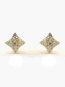Valanova - Sterling Silver Plated with Yellow Gold and Certified Lab Grown Diamond 0.42 Cts Earrings