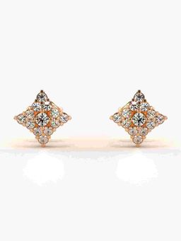 Valanova - Sterling Silver Plated with Rose Gold and Certified Lab Grown Diamond 0.42 Cts Earrings