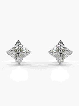 Valanova - Sterling Silver Plated with White Gold and Certified Lab Grown Diamond 0.42 Cts Earrings