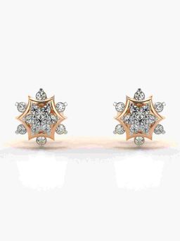 Valanova - Sterling Silver Plated with Rose Gold and Certified Lab Grown Diamond 0.26 Cts Earrings