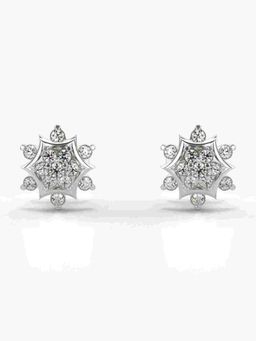 Valanova - Sterling Silver Plated with White Gold and Certified Lab Grown Diamond 0.26 Cts Earrings