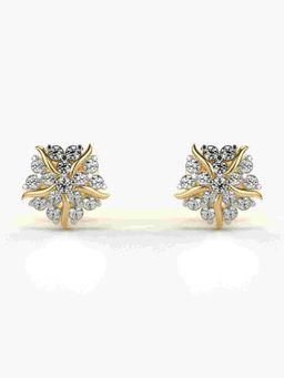 Valanova - Sterling Silver Plated with Yellow Gold and Certified Lab Grown Diamond 0.31 Cts Earrings