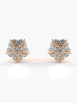 Valanova - Sterling Silver Plated with Rose Gold and Certified Lab Grown Diamond 0.31 Cts Earrings