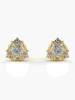 Valanova - Sterling Silver Plated with Yellow Gold and Certified Lab Grown Diamond 0.27 Cts Earrings