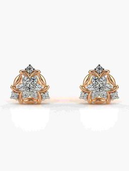 Valanova - Sterling Silver Plated with Rose Gold and Certified Lab Grown Diamond 0.27 Cts Earrings