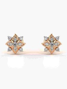 Valanova - Sterling Silver Plated with Rose Gold and Certified Lab Grown Diamond 0.20 Cts Earrings
