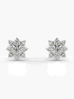 Valanova - Sterling Silver Plated with White Gold and Certified Lab Grown Diamond 0.20 Cts Earrings