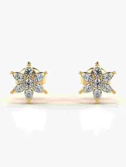 Valanova - Sterling Silver Plated with Yellow Gold and Certified Lab Grown Diamond 0.21 Cts Earrings