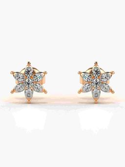 Valanova - Sterling Silver Plated with Rose Gold and Certified Lab Grown Diamond 0.21 Cts Earrings