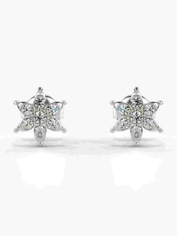 Valanova - Sterling Silver Plated with White Gold and Certified Lab Grown Diamond 0.21 Cts Earrings