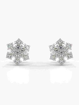 Valanova - Sterling Silver Plated with White Gold and Certified Lab Grown Diamond 0.22 Cts Earrings
