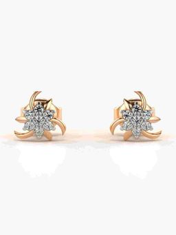 Valanova - Sterling Silver Plated with Rose Gold and Certified Lab Grown Diamond 0.14 Cts Earrings