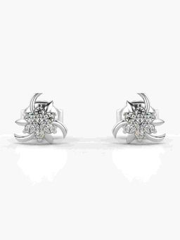 Valanova - Sterling Silver Plated with White Gold and Certified Lab Grown Diamond 0.14 Cts Earrings
