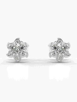 Valanova - Sterling Silver Plated with White Gold and Certified Lab Grown Diamond 0.14 Cts Earrings