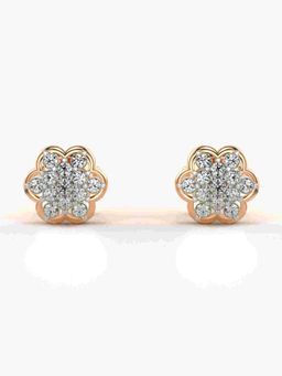 Valanova - Sterling Silver Plated with Rose Gold and Certified Lab Grown Diamond 0.26 Cts Earrings