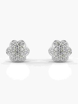 Valanova - Sterling Silver Plated with White Gold and Certified Lab Grown Diamond 0.26 Cts Earrings
