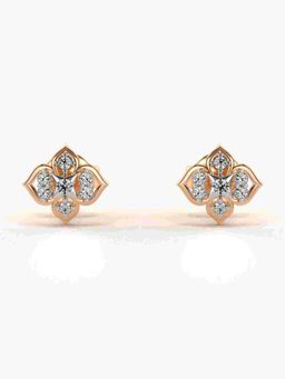 Valanova - Sterling Silver Plated with Rose Gold and Certified Lab Grown Diamond 0.13 Cts Earrings