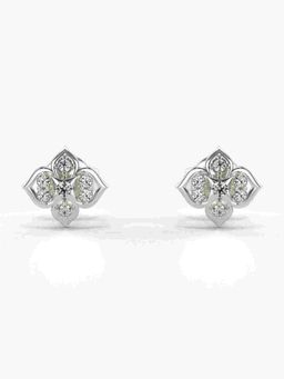 Valanova - Sterling Silver Plated with White Gold and Certified Lab Grown Diamond 0.13 Cts Earrings