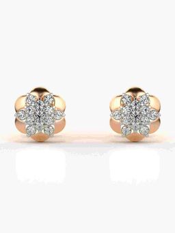 Valanova - Sterling Silver Plated with Rose Gold and Certified Lab Grown Diamond 0.26 Cts Earrings