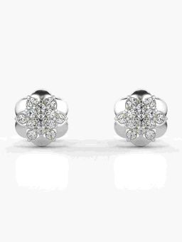 Valanova - Sterling Silver Plated with White Gold and Certified Lab Grown Diamond 0.26 Cts Earrings