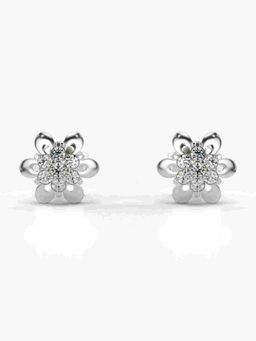 Valanova - Sterling Silver Plated with White Gold and Certified Lab Grown Diamond 0.21 Cts Earrings
