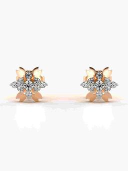 Valanova - Sterling Silver Plated with Rose Gold and Certified Lab Grown Diamond 0.19 Cts Earrings