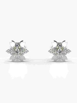 Valanova - Sterling Silver Plated with White Gold and Certified Lab Grown Diamond 0.19 Cts Earrings