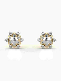Valanova - Sterling Silver Plated with Yellow Gold and Certified Lab Grown Diamond 0.33 Cts Earrings