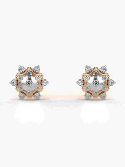 Valanova - Sterling Silver Plated with Rose Gold and Certified Lab Grown Diamond 0.33 Cts Earrings